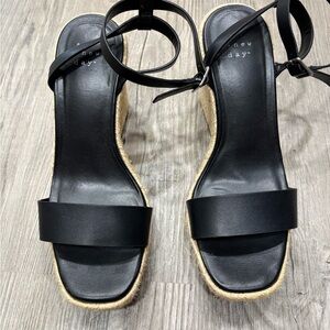 A New Day Black Wedge Sandals